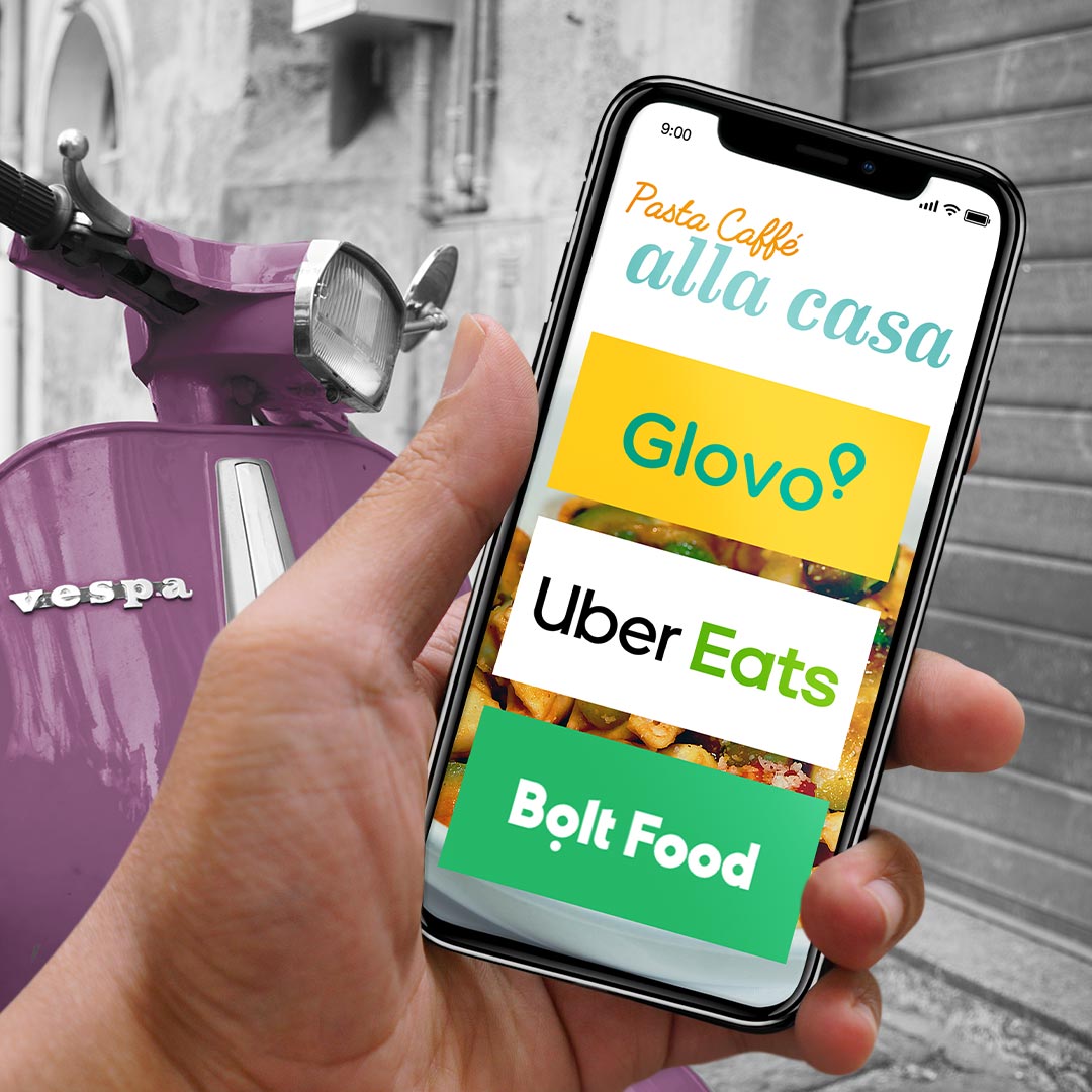 Delivery Pasta Caffé Glovo Uber Eats Bolt Food
